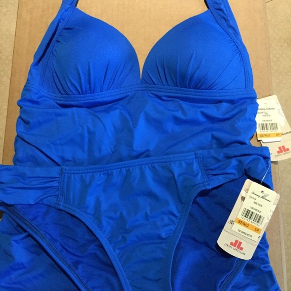 NWT TOMMY BAHAMA SMALL VIVID BLUE TANKINI SET - Picture 2 of 8